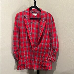 Max Studio Vibrant Red Plaid Jacket
